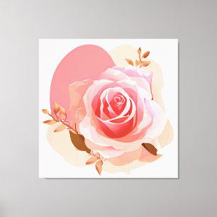 Dusty Pink Single Rose Canvas Print