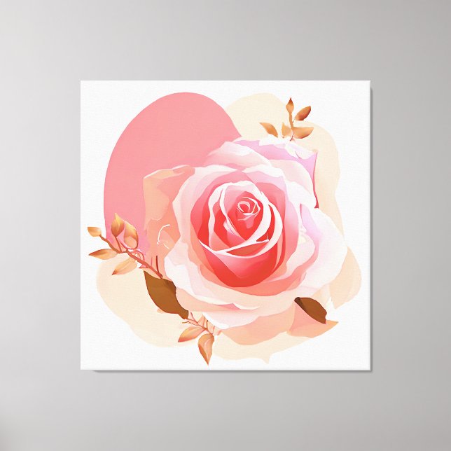 Dusty Pink Single Rose Canvas Print (Front)