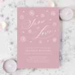 Dusty Pink Snow in Love Bridal Shower Invitation<br><div class="desc">Embrace the magic of winter with our Dusty Pink Snow in Love Bridal Shower Invitation. The delicate design features scattered white and pink snowflakes adorned with small pearl accents, creating a chic and elegant look. Set against a soft dusty pink background, this invitation is perfect for a celebration filled with...</div>