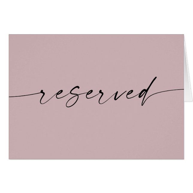 Dusty Pink Spring Wedding | Script Reserved Sign (Front Horizontal)
