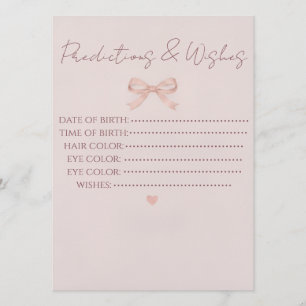 Dusty Pink Stripes Baby Predictions & Wishes Game