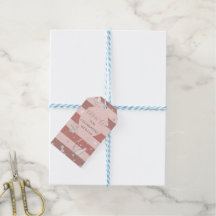 Dusty Pink Stripes Circle Frame Baby Girl Shower