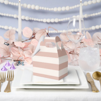 Dusty Pink Stripes Minimalist Baby Girl Shower Favour Box