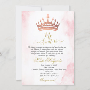 Dusty pink sweet 16 invitation