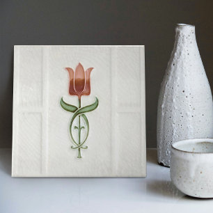 Dusty Pink Tulip Wall Decor Nouveau Art Gibbons Tile