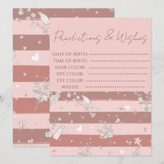Dusty Pink Vintage Floral Baby Predictions Game