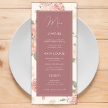 Dusty Pink Vintage Floral Botanical Wedding Dinner Menu<br><div class="desc">This elegant wedding menu featuring custom text and vintage floral background would make a wonderful addition to your party! Easily change the text by clicking on the "personalise this template" option.</div>