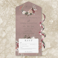 Dusty Pink Vintage Floral Wreath No Dinner 