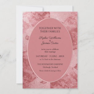Dusty Pink Watercolor Oval Wedding Invitation