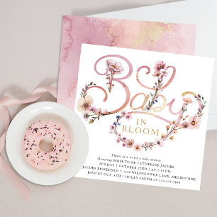 Dusty Pink Watercolor Wildflower Baby Shower Invitation