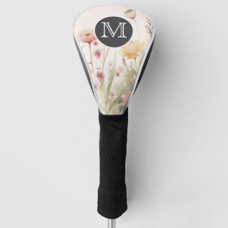 Dusty Pink Watercolor Wildflower Golf Head Cover