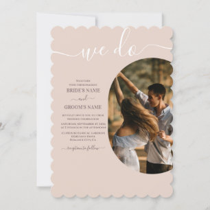 Dusty Pink We Do Minimalist Photo Wedding Invitation