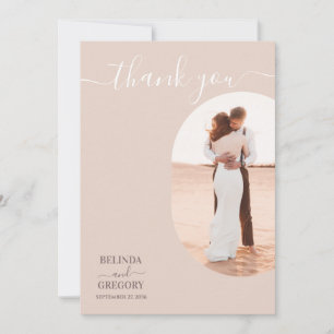 Dusty Pink We Do Minimalist Photo Wedding Thank You Card