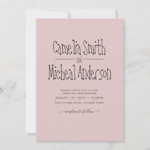 Dusty Pink Wedding Invitations Modern Budget