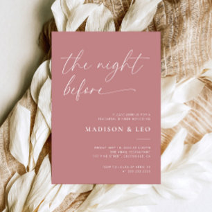 Dusty Pink Wedding Rehearsal Dinner Invitation