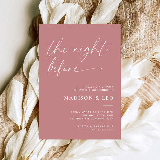 Dusty Pink Wedding Rehearsal Dinner Invitation