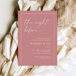 Dusty Pink Wedding Rehearsal Dinner Invitation