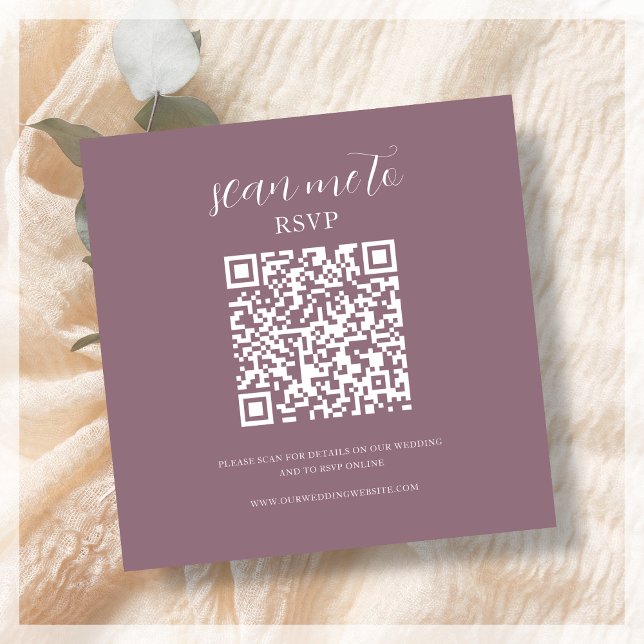 Dusty Pink | Wedding RSVP QR Code Enclosure Card (Creator Uploaded)