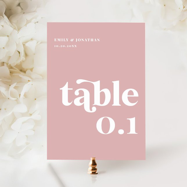 Dusty Pink Wedding Table Number (Creator Uploaded)