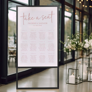 Dusty Pink & White Bridal Shower Seating Chart
