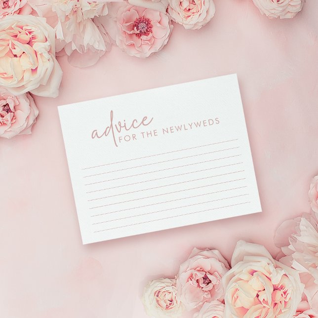 Dusty Pink & White Minimalist Bridal Shower Advice Enclosure Card (Creator Uploaded)