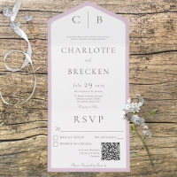 Dusty Pink & White Monogram Minimal QR Code