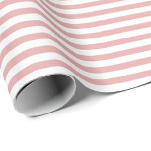 Dusty Pink    White Stripe Wrapping Paper