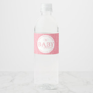 Dusty Pink Wildflower Baby Shower Water Bottle Label
