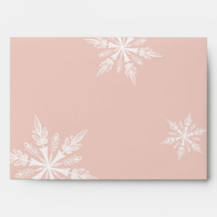 Dusty Pink Winter Wonderland with Return Address Envelope