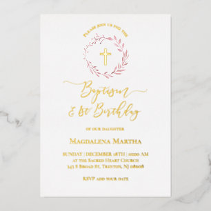 dusty pink wreath Baptism and 1st Birthday