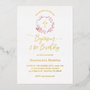 dusty pink wreath Baptism and 1st Birthday