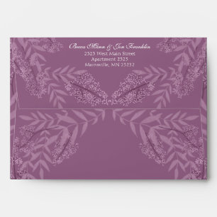 Dusty Plum Purple Wedding Botanical Envelope