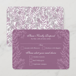 Dusty Plum Purple Wedding  Botanical Invitation
