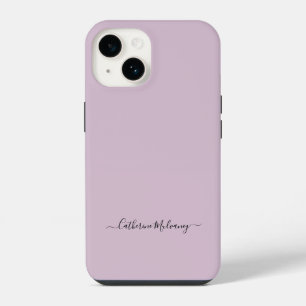 Dusty Plum Simple Minimalist Script Custom Name iPhone 14 Case