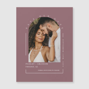 Dusty Purple Arc Photo Save Our Date Magnetic Card