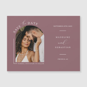 Dusty Purple Arc Photo Save the Date Magnetic Card