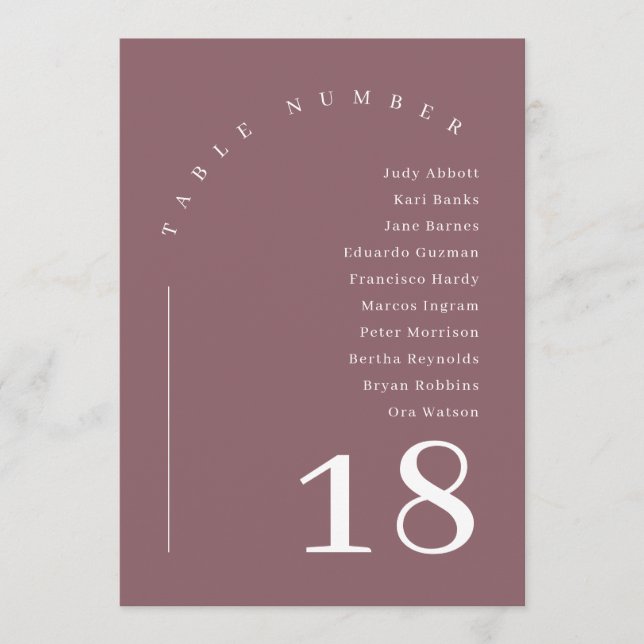 Dusty Purple Arch Wedding Seating Chart Table  Invitation (Front)