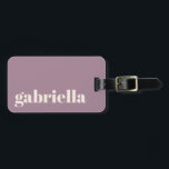 Dusty Purple Bold Typography Personalised Name  Luggage Tag<br><div class="desc">Travel in style with this personalised luggage tag featuring a modern minimalist design. The elegant serif name stands out against a muted purple background, creating a chic and timeless look. Perfect for frequent travelers, business professionals, students, and vacationers who want to easily identify their bags. The back includes space for...</div>