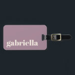 Dusty Purple Bold Typography Personalised Name  Luggage Tag<br><div class="desc">Travel in style with this personalised luggage tag featuring a modern minimalist design. The elegant serif name stands out against a muted purple background, creating a chic and timeless look. Perfect for frequent travelers, business professionals, students, and vacationers who want to easily identify their bags. The back includes space for...</div>