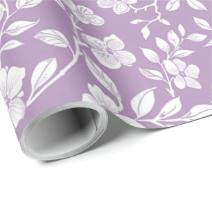 Dusty Purple Chinoiserie Decoupage Wrapping Paper