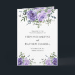 Dusty Purple Eucalyptus Botanical Wedding Programme<br><div class="desc">These wedding programs feature a modern watercolor botanical design with dusty purple roses,  flowers and eucalyptus foliage. Personalise them with your text. Matching products available.</div>