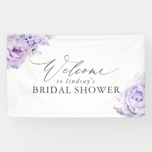 Dusty Purple Floral Bridal / Baby Shower Welcome Banner