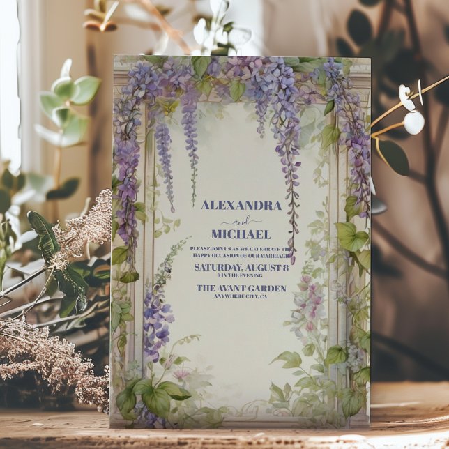 Dusty Purple Floral Elegant Boho Wedding  Invitation (Creator Uploaded)