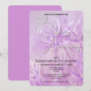 Dusty Purple Floral Wedding Anniversary Party Invitation