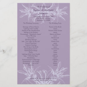 Dusty Purple Floral Wedding Program