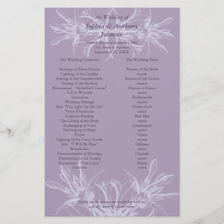 Dusty Purple Floral Wedding Program