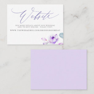 Dusty Purple Floral Wedding Website Card