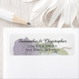 Dusty Purple Lavender Rose Wedding Return Address