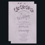 Dusty Purple Leaves Budget Wedding Program<br><div class="desc">These wedding programs are elegant and tasteful, while still being budget friendly. The hand painted watercolor design features a sprig of deep dusty plum purple leaves on a marbled lavender or heather coloured background. The typography features lacy script calligraphy, and there is room for details on the ceremony, the bridal...</div>
