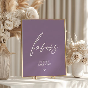 Dusty Purple Minimalist Favour Sign
